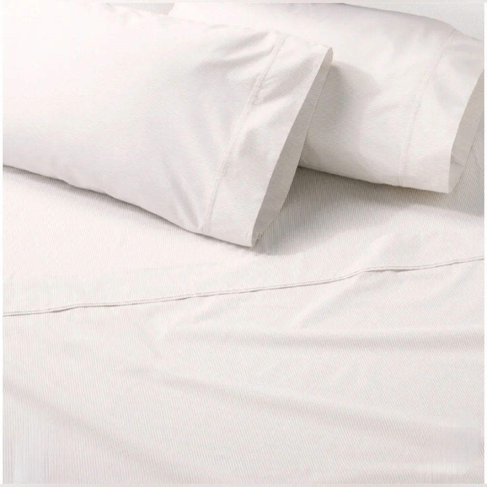 Hearth & Hand with Magnolia Organic Sheet Set mini strip Taupe twin